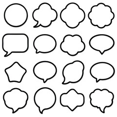 Fototapeta premium Collection of Black Outline Speech Bubbles (1)