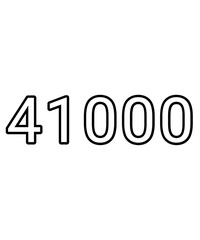 Black and white color numbers 41000