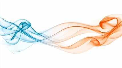 Naklejka premium Abstract blue orange smoke waves studio background design