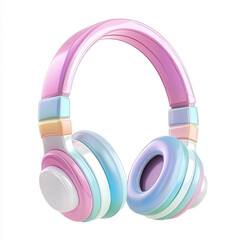 Colorful Pastel Headphones with Soft Curves and Modern Design