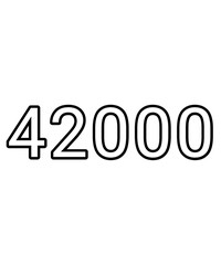 Black and white color numbers 42000