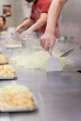 Cabbage teppanyaki is a comforting and flavorful dish that highlights the natural sweetness and crunch of fresh cabbage. Cooked on a sizzling iron plate, the leaves are charred just enough to release