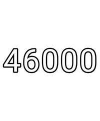 Black and white color numbers 46000