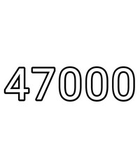 Black and white color numbers 47000