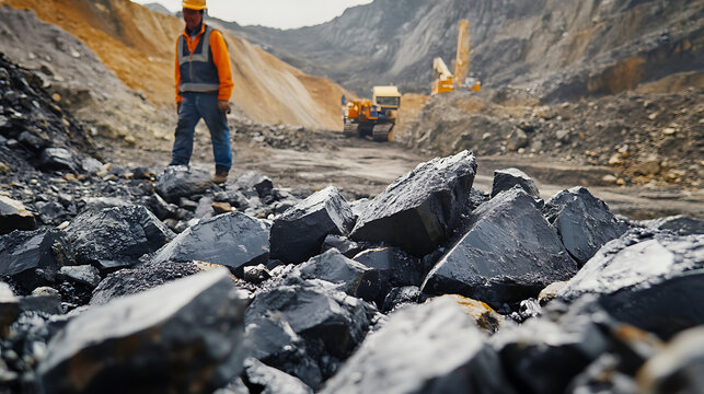 Geologist mapping lithium deposits in a remote mining region with advanced equipment. Featuring exploration efforts