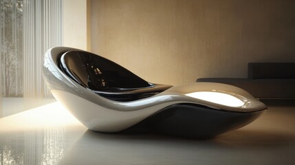 Futuristic Lounge Chair Design: Modern Elegance in a Minimalist Setting
