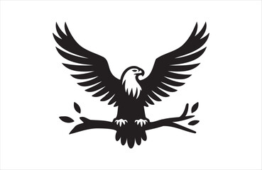 Obraz premium Design a eagle icon of black silhouette vector illustration on white background