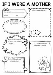 If I Were a Mother Writing Prompt | Mother's Day Activity for Kids | Creative Writing Worksheet | Drawing and Writing Template