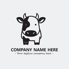 Cow illustration black and white for logo company vector image
