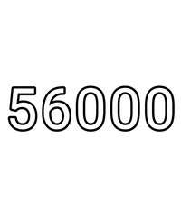 Black and white color numbers 56000