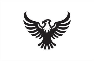Obraz premium Design a eagle icon of black silhouette vector illustration on white background