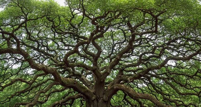 Beautiful view of the famous secular tree