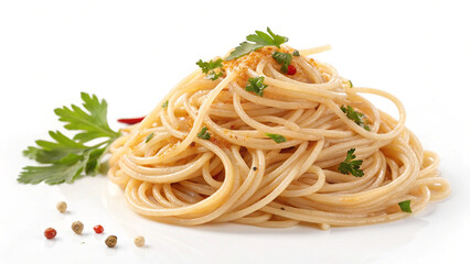 Hot Noodles with White Background
