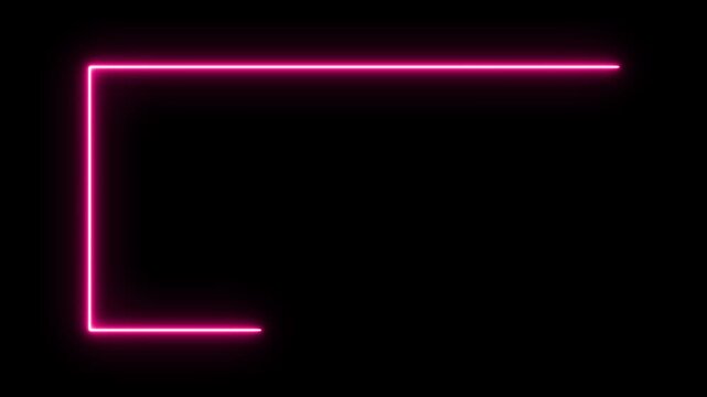 Animation of glowing pink neon rectangles abstract background