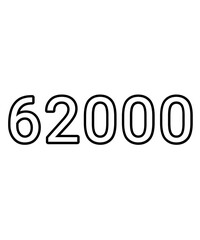 Black and white color numbers 62000