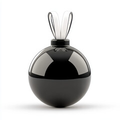 Glossy Black Ornament with Elegant Ribbon for Holiday Decoration