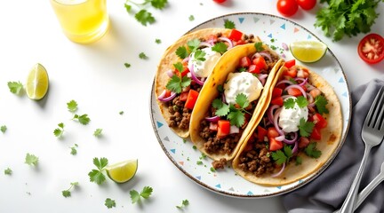 Delicious Ground Beef Tacos with Fresh Toppings