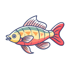 Vibrant Colorful Cartoon Fish Illustration Aquatic Life Design