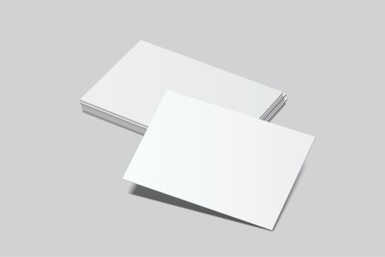 Vector Modern Blank rectangle business card or credit card mockup on the stack. Realistic template design for presentation branding identity, corporate, ads, personal, stationery, sheet, label, banner