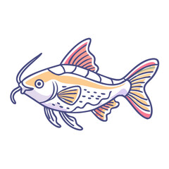 Illustration of a Colorful Corydoras Catfish with Unique Features