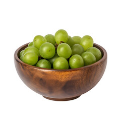 Green Grape in a wooden bowl png