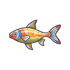 Vibrant Colorful Fish Illustration Aquatic Life Marine Animal Colorful Scales Fin