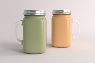 Mason Jar Drinking Mockup