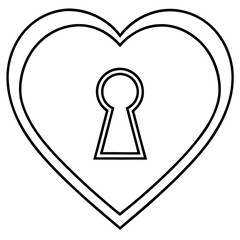 Line Art Love Keyhole Symbol Design