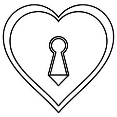 Line Art Love Keyhole Symbol Design