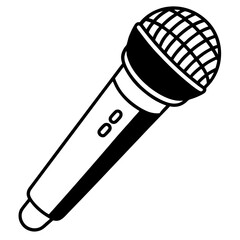Vector silhouette of a handheld microphone, simple and sleek with a clean design