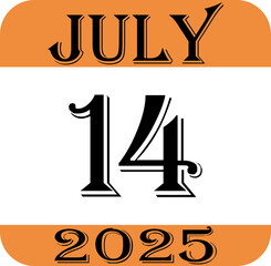 July calendar 2025 icon.Agenda plan, july month schedule calendar and Time planner.Meeting appointment time.Calendar Event schedule date.calendar date icon on white background.