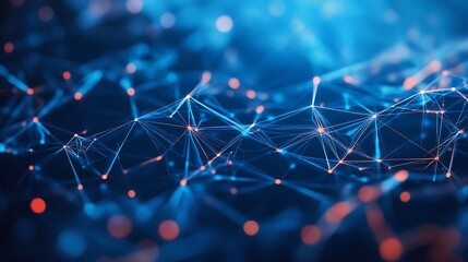 Obraz premium Abstract Network Connections with Digital Data Visualization for technology communication internet web information science innovation future global concept.