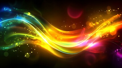Fototapeta premium Vibrant Light Waves Abstract Art for artistic creative digital graphic illustration concept.