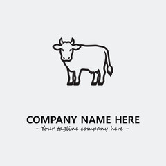 Cow illustration black and white for logo company vector image
