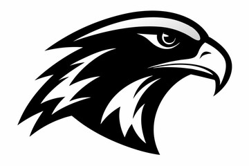Fierce Falcon Head In Motion Silhouette Vector
