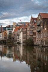 Scenic Ghent Canals with People Strolling Around