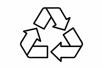 Recycling Outline Vector Illustration With White Background