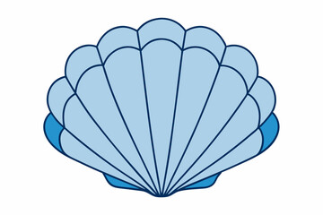 Seashell Outline Vector Illustration With White Background
