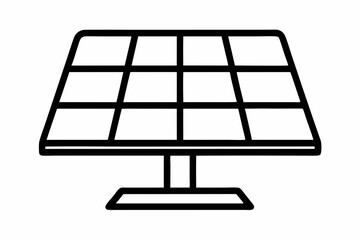 Solar Panel Outline Vector Illustration With White Background