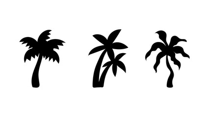 Palm Tree Silhouette Vector Tropical Beach and Nature Illustration