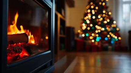Cozy Christmas Fireside Warmth with Joy, and and Festive Cheer.