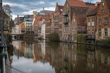 Scenic Ghent Canals with People Strolling Around