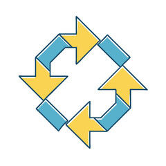 repeating rotation four arrows  icon, repeating rotation four arrows  vector