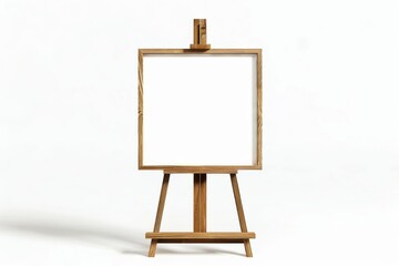 A blank wooden easel stands in a sunlit room, inviting creativity and artistic expression in a serene atmosphere isolated on transparent background