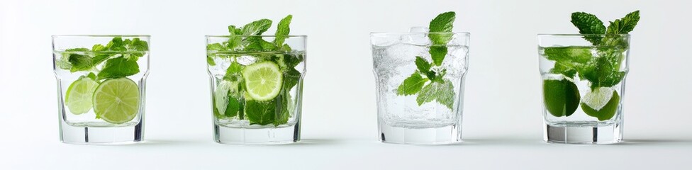 Refreshing Lime and Mint Beverages
