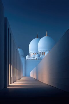 Majestic domes illuminated at dusk, showcasing architectural bea