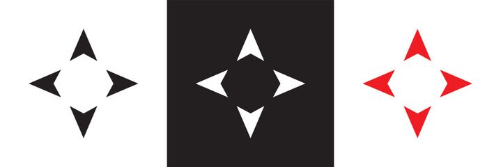 Compass simple icon.   Vector for websites, mobile interfaces, presentations, banner, visual branding etc. Vector illustration. isolated on white and black background. EPS 10