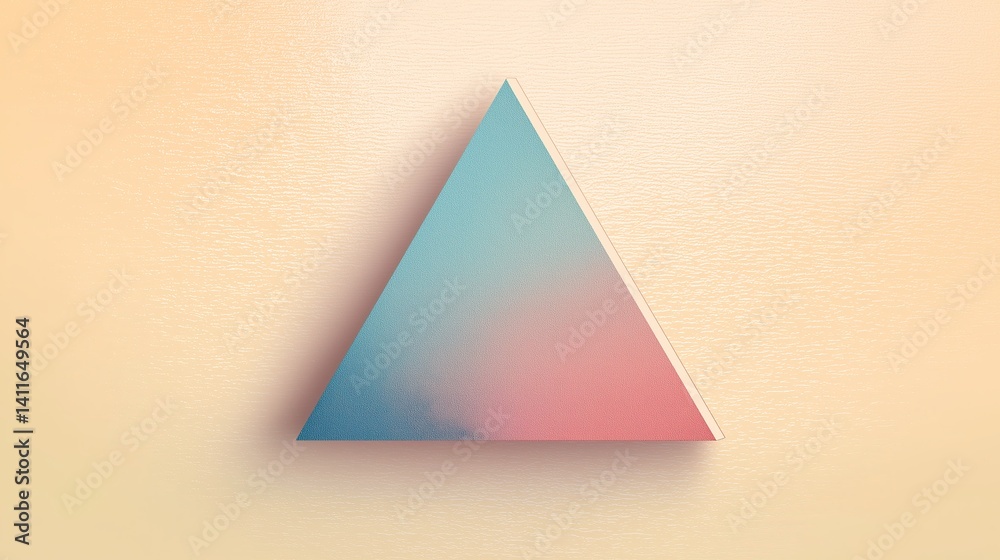 Aufkleber Pastel colored triangle centered on a plain background