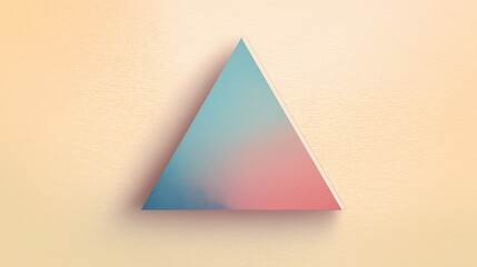Pastel colored triangle centered on a plain background