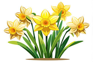 Vibrant Yellow Daffodils in Full Bloom a Floral Delight